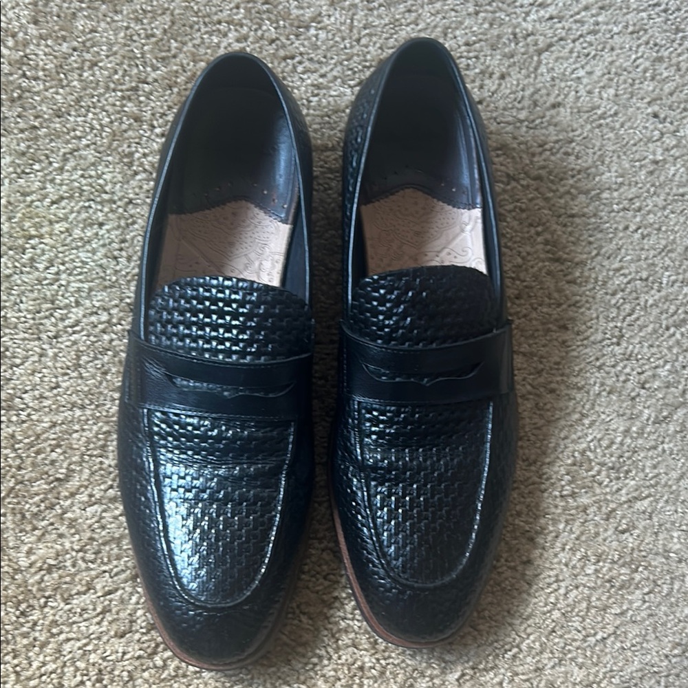 Robert Graham Black Textured Loafers